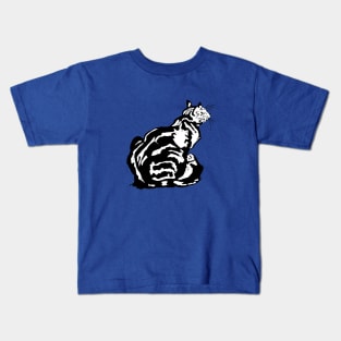 Back View Of An Insubordinate Tabby Cat Illustration Kids T-Shirt